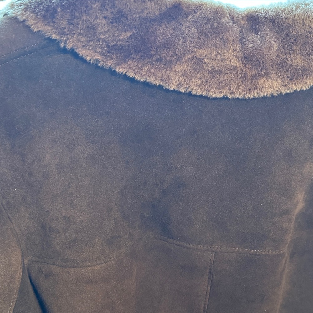 Men's Cole Haan Brown Shearling Coat - Picture 6 of 12